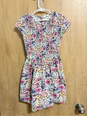 GAP Floral Smocked Dress in Pink, Yellow and Blue